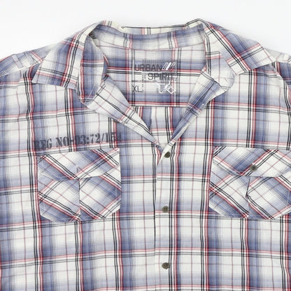 Urban Sprirt Mens Blue Check   Button-Up Size XL