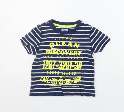F&F Baby Blue Striped  Basic T-Shirt Size 12-18 Months