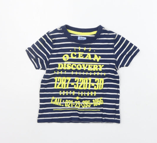 F&F Baby Blue Striped  Basic T-Shirt Size 12-18 Months