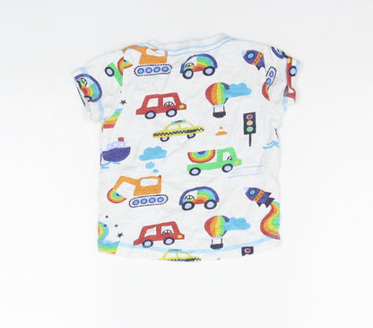 NEXT Boys White Geometric  Basic T-Shirt Size 3-6 Months