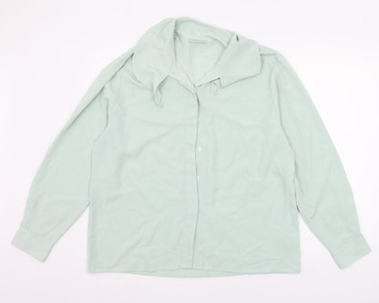 Womens UK Size 16 COMPLIMENTS Green Basic Button-Up