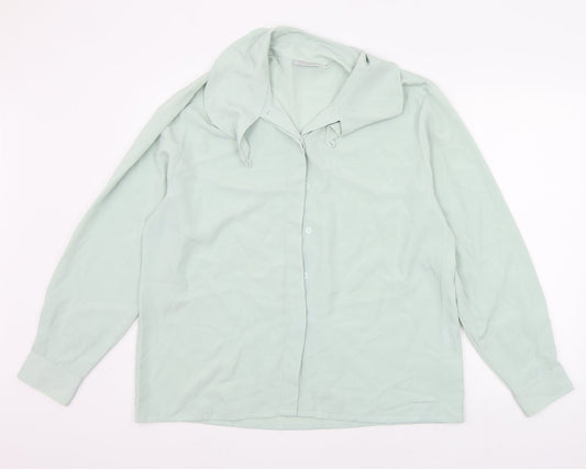 Womens UK Size 16 COMPLIMENTS Green Basic Button-Up