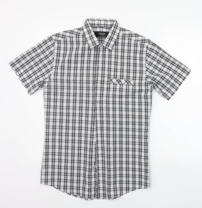 Mens UK Size S Topman Grey  Button-Up Short Sleeve Casual Shirt