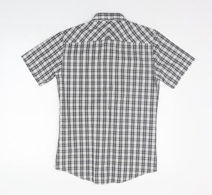 Mens UK Size S Topman Grey  Button-Up Short Sleeve Casual Shirt