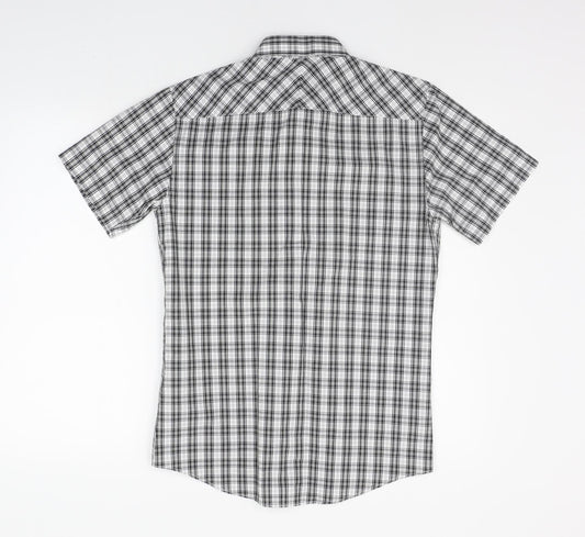 Topman Mens Grey Check   Button-Up Size S