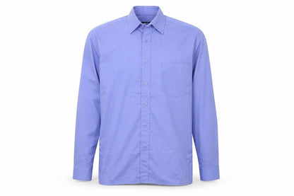 Mens UK Size 15 Premier Blue  Button-Up Long Sleeve Casual Shirt