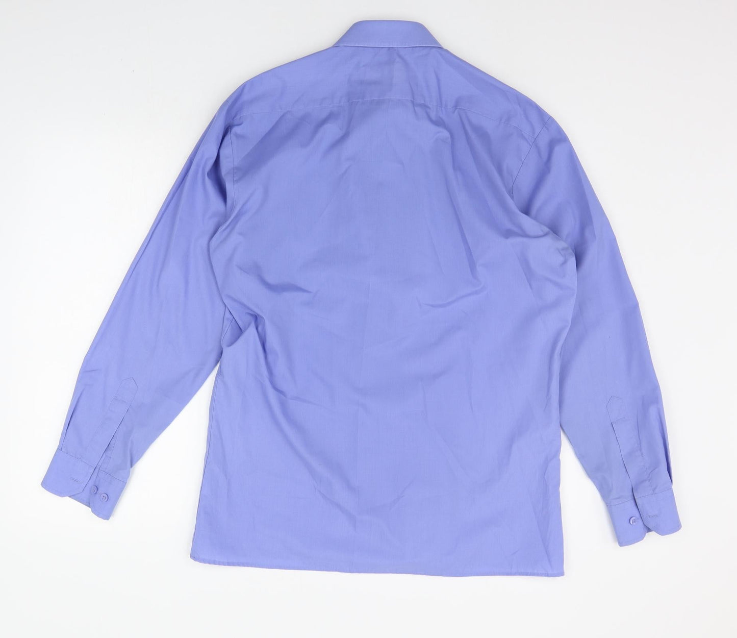 Mens UK Size 15 Premier Blue  Button-Up Long Sleeve Casual Shirt