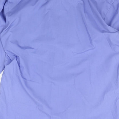 Mens UK Size 15 Premier Blue  Button-Up Long Sleeve Casual Shirt