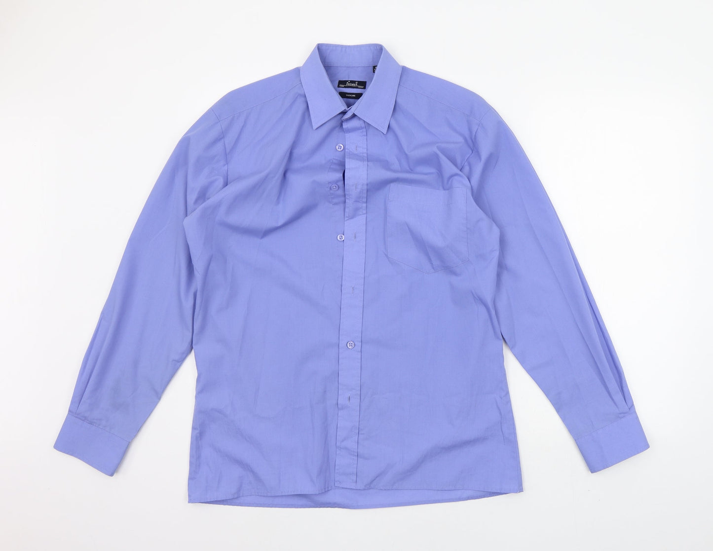 Mens UK Size 15 Premier Black  Button-Up Long Sleeve Casual Shirt