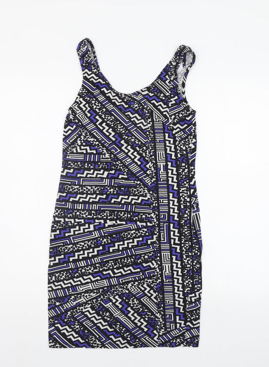 New Look Womens Purple Geometric  A-Line  Size 12