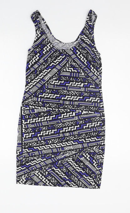 New Look Womens Purple Geometric  A-Line  Size 12