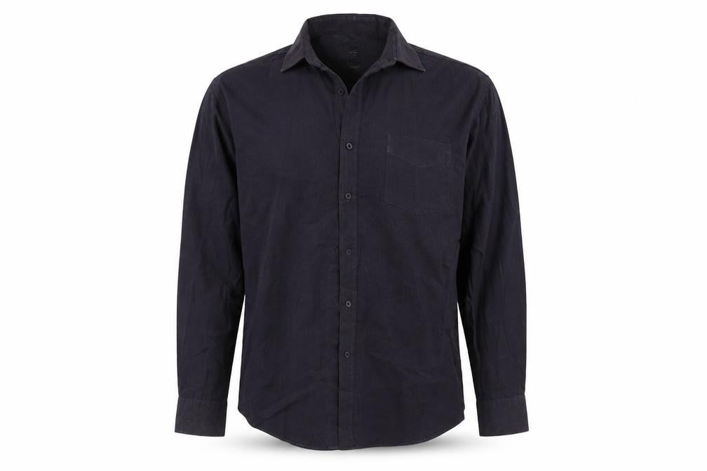 Mens UK Size 17.5 F&F Black  Button-Up Long Sleeve Casual Shirt