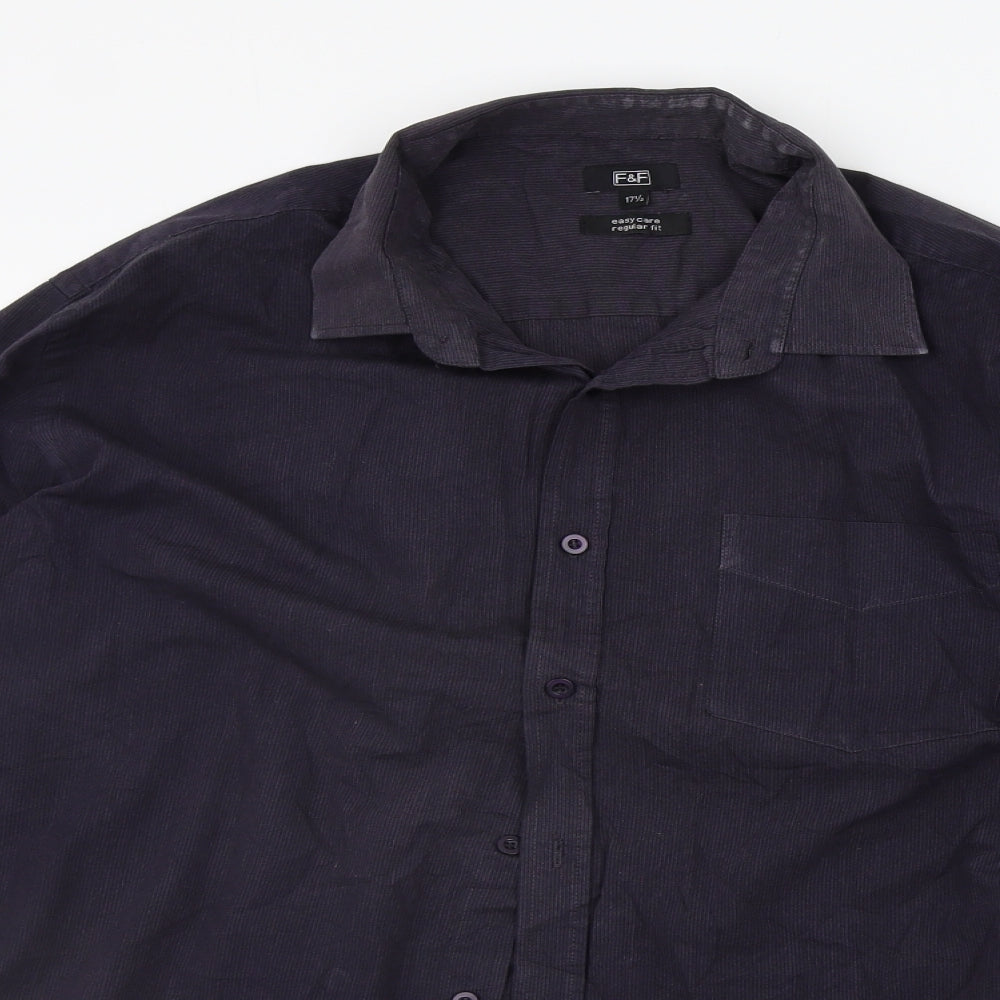 F&F Mens Black    Button-Up Size 17.5
