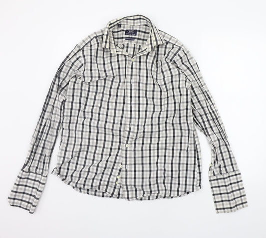 william hyde Mens Grey Check   Button-Up Size 15.5
