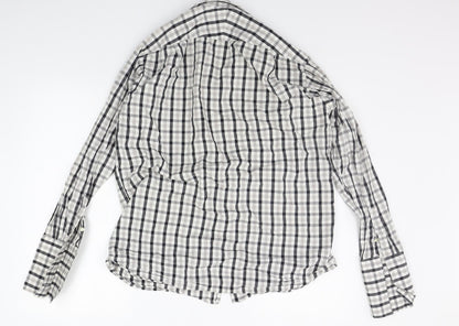 william hyde Mens Grey Check   Button-Up Size 15.5