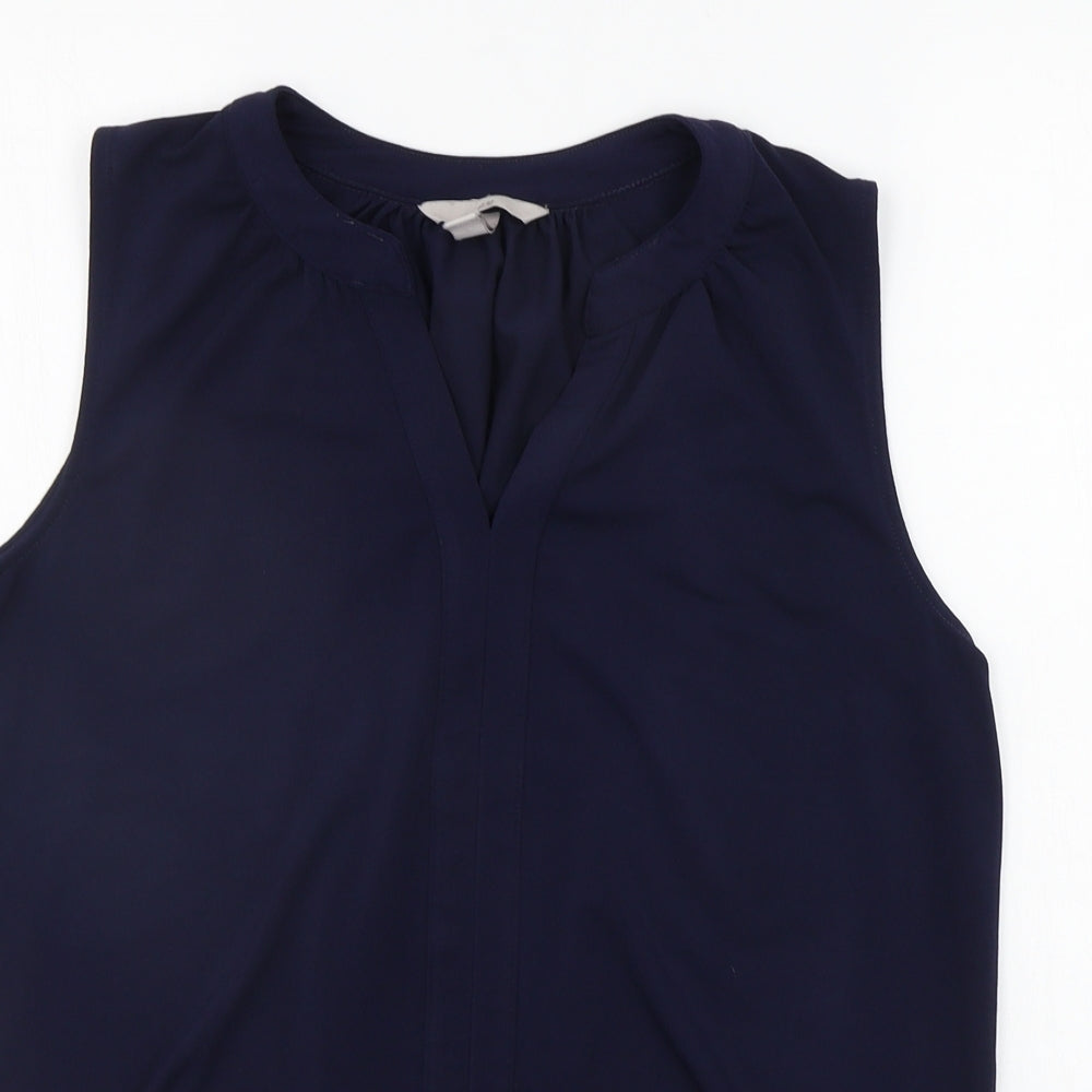 Womens UK Size M H&M Blue Basic Blouse