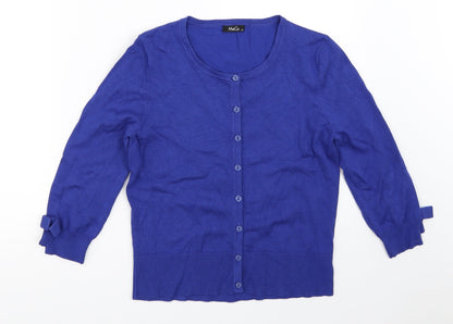 Womens UK Size XS M&Co Blue Cardigan Jumper