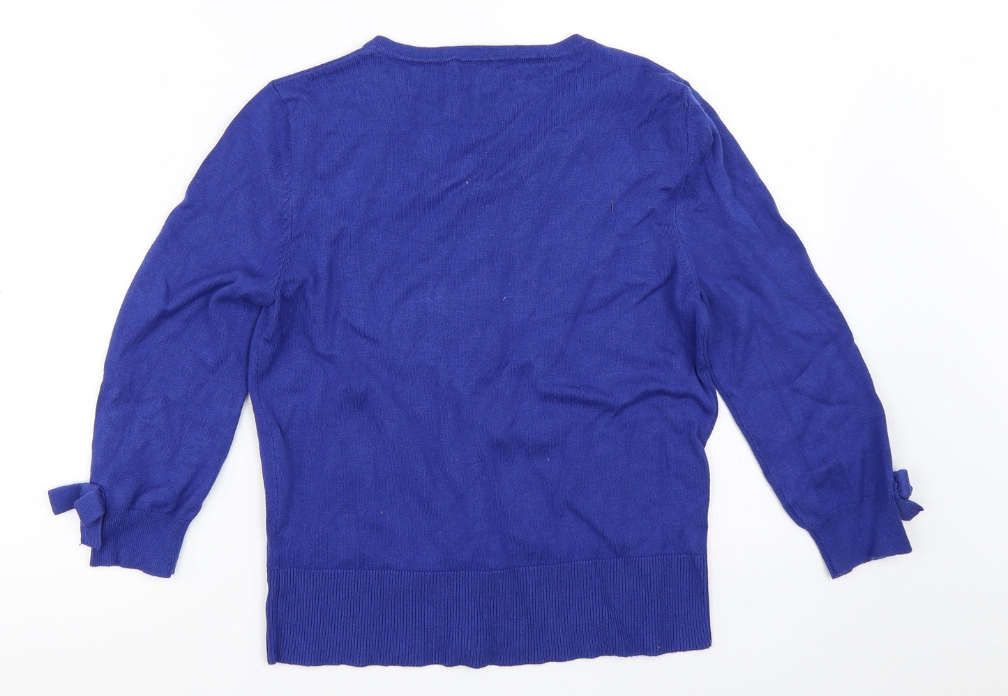 Womens UK Size XS M&Co Blue Cardigan Jumper