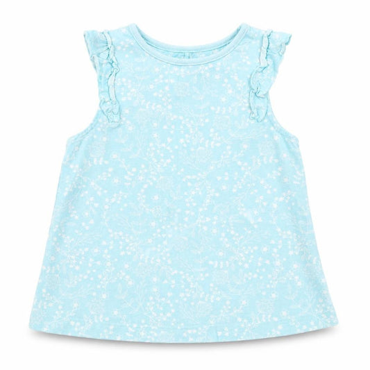 Front view of George girls’ blue basic tank, size 3-4, years