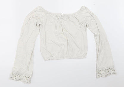 Womens UK Size 6 New Look White Basic T-Shirt
