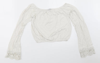 Womens UK Size 6 New Look White Basic T-Shirt