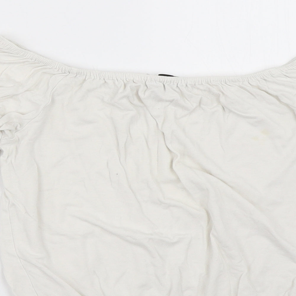 Womens UK Size 6 New Look White Basic T-Shirt