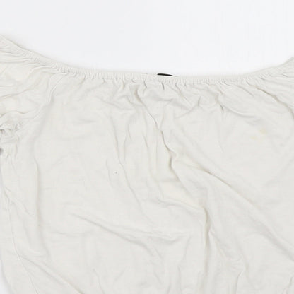 Womens UK Size 6 New Look White Basic T-Shirt