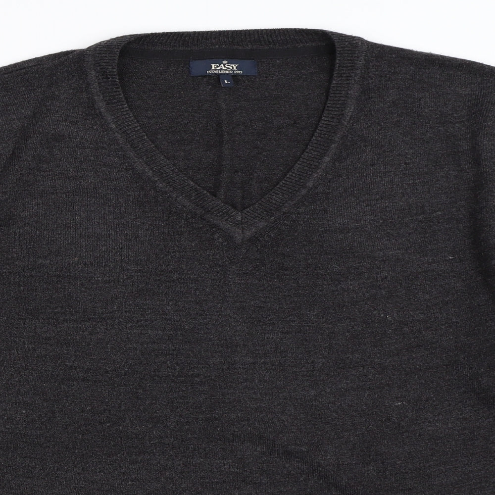 Easy Mens Grey   Pullover Jumper Size L