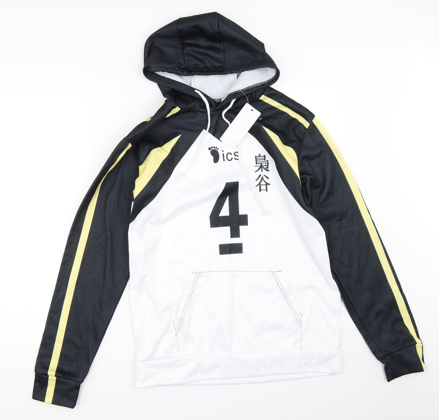 Mens UK Size M Preworn Black Pullover Hoodie