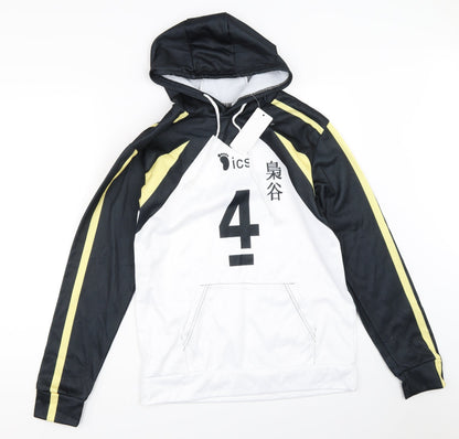 Mens UK Size M Preworn Black Pullover Hoodie