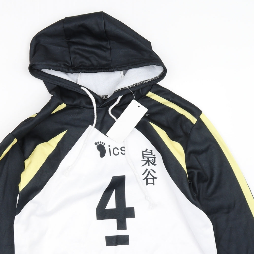 Mens UK Size M Preworn Black Pullover Hoodie