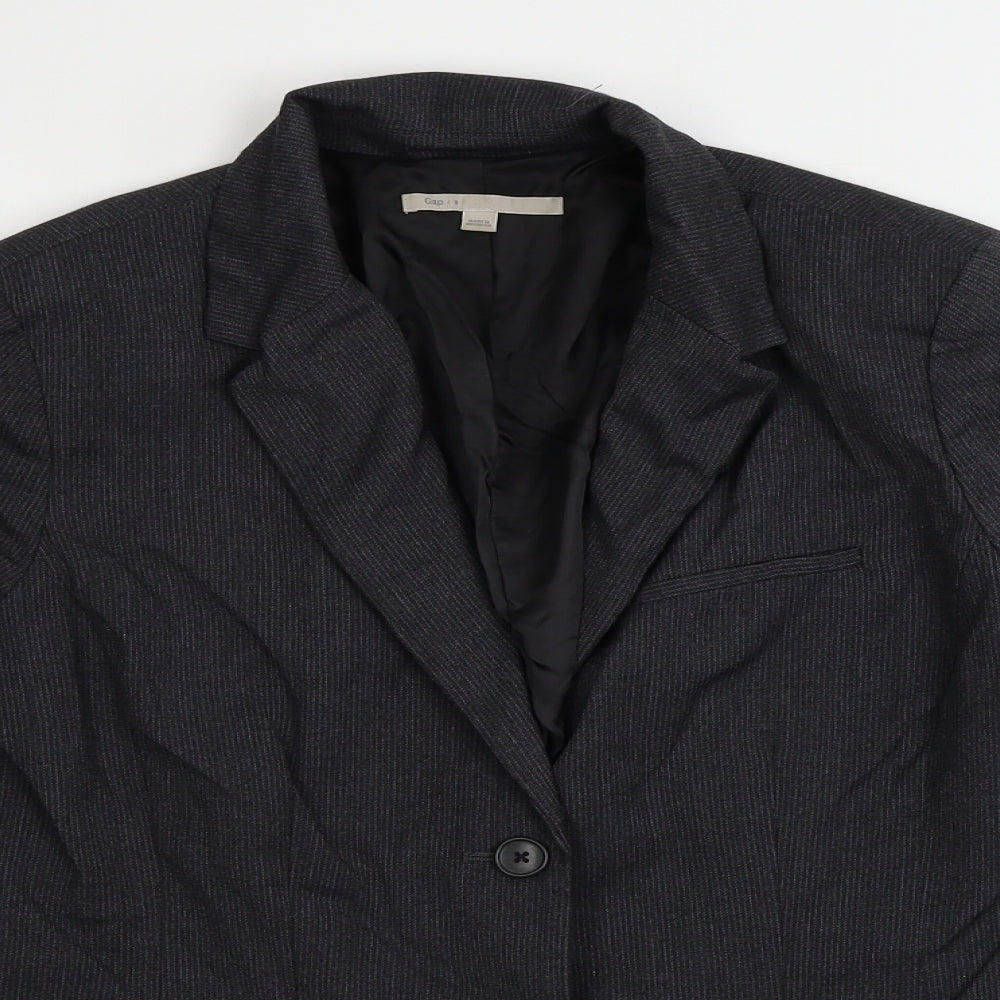 Gap  Womens Grey Striped  Jacket Blazer Size 8