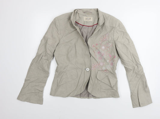 NEXT  Womens Beige Floral  Jacket Blazer Size 12