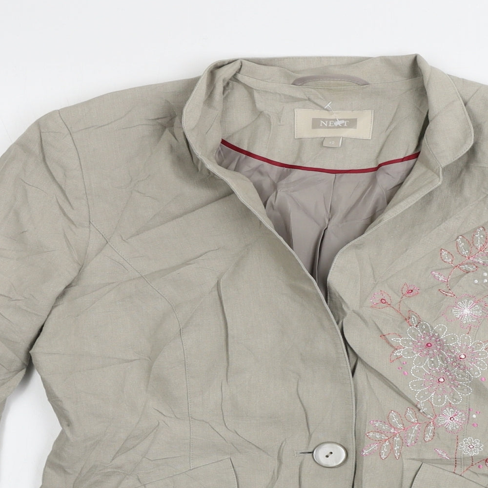 NEXT  Womens Beige Floral  Jacket Blazer Size 12