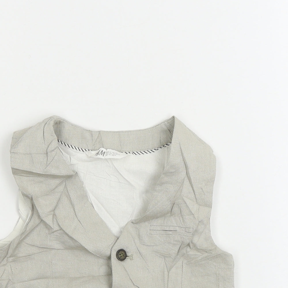 H&M  Boys Beige   Jacket Waistcoat Size 2-3 Years