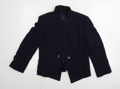 Javier Simorra  Womens Blue Striped  Jacket Blazer Size 10