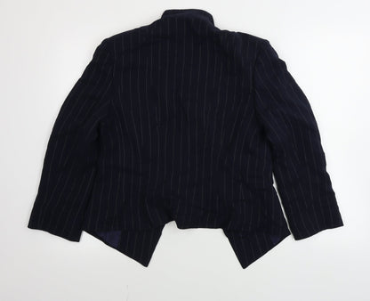 Javier Simorra  Womens Blue Striped  Jacket Blazer Size 10