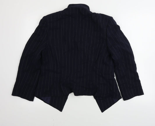 Javier Simorra  Womens Blue Striped  Jacket Blazer Size 10