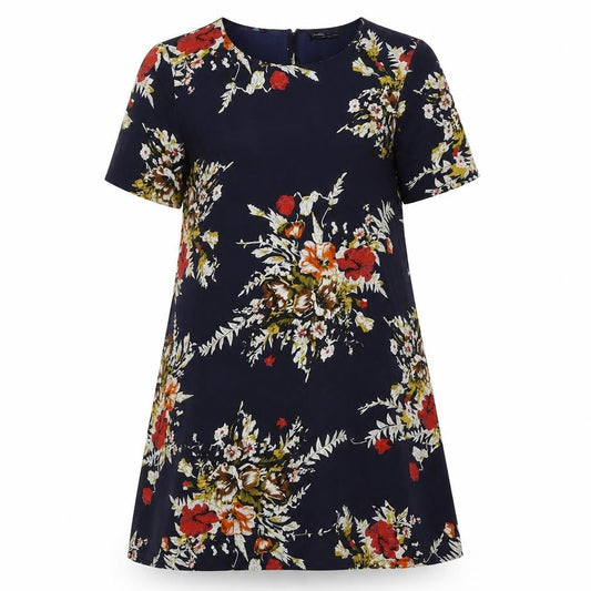 SHEIN Womens Blue Floral  A-Line  Size 10