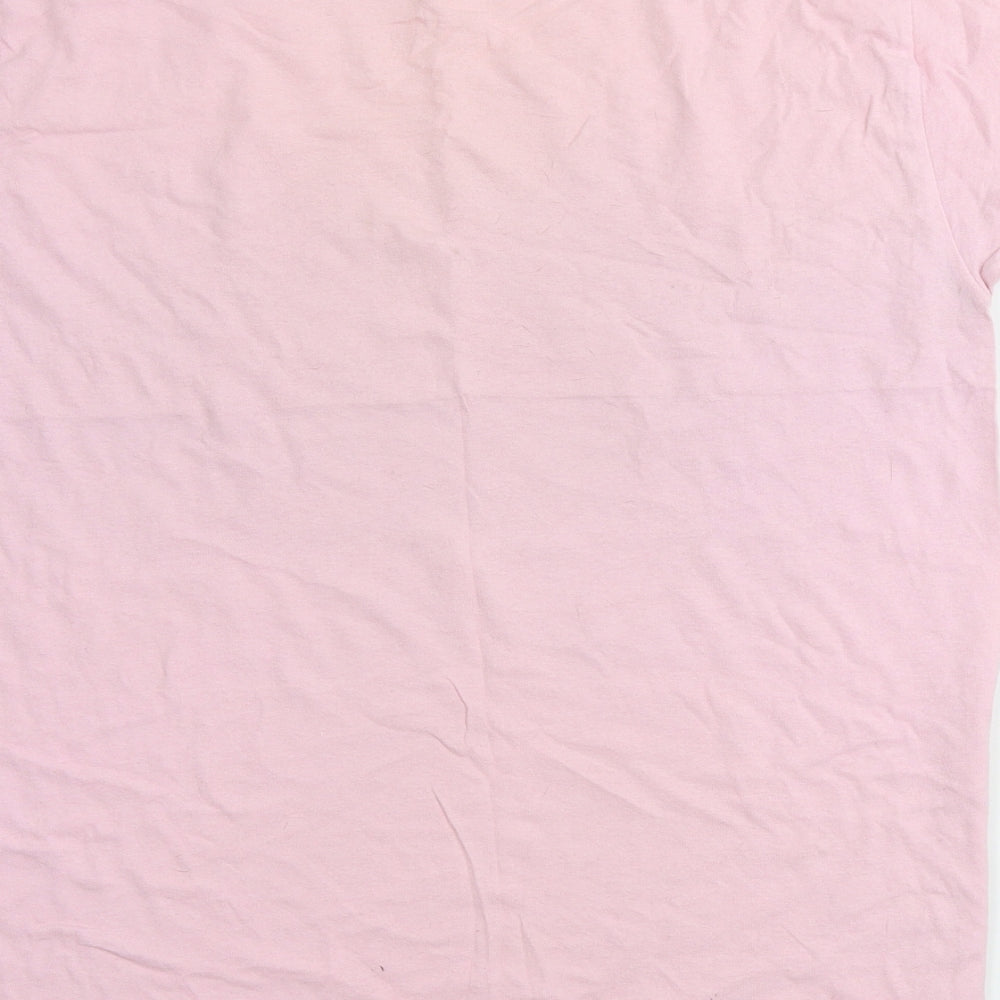 Womens UK Size M Gildan Pink Basic T-Shirt