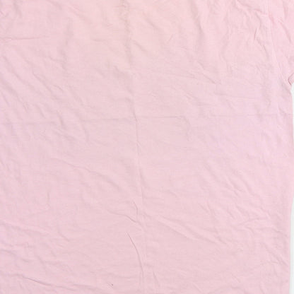 Womens UK Size M Gildan Pink Basic T-Shirt