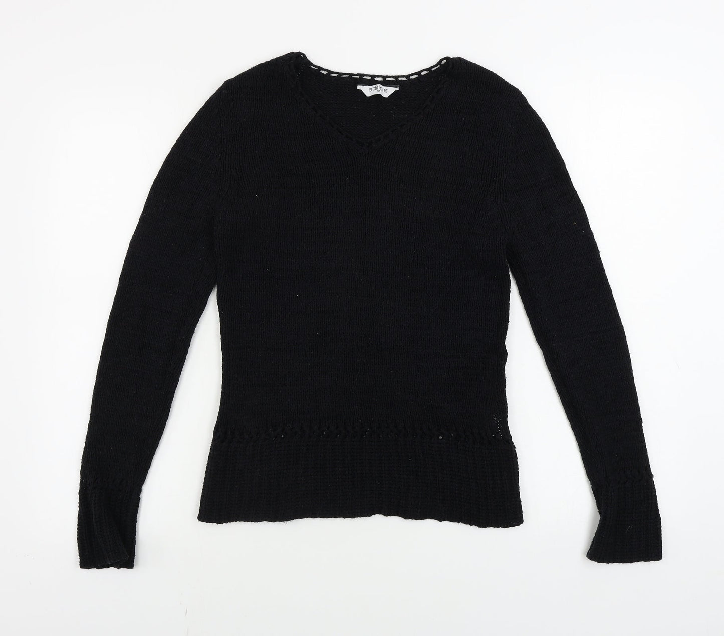 Womens UK Size 10 Editions Black Pullover Jumper