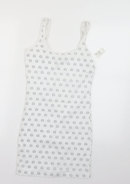 Atmosphere Womens White Geometric  Basic T-Shirt Size 6