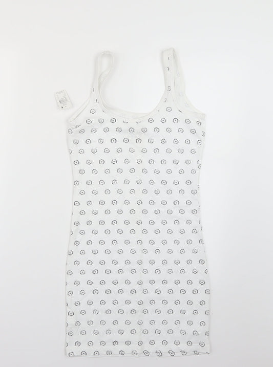 Atmosphere Womens White Geometric  Basic T-Shirt Size 6