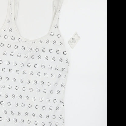 Atmosphere Womens White Geometric  Basic T-Shirt Size 6