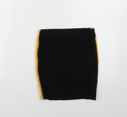 New Look Girls Black Striped  Mini Skirt Size 9 Years