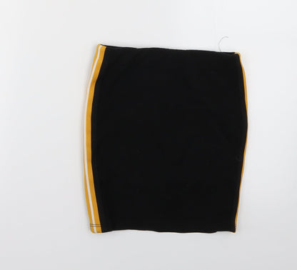 New Look Girls Black Striped  Mini Skirt Size 9 Years