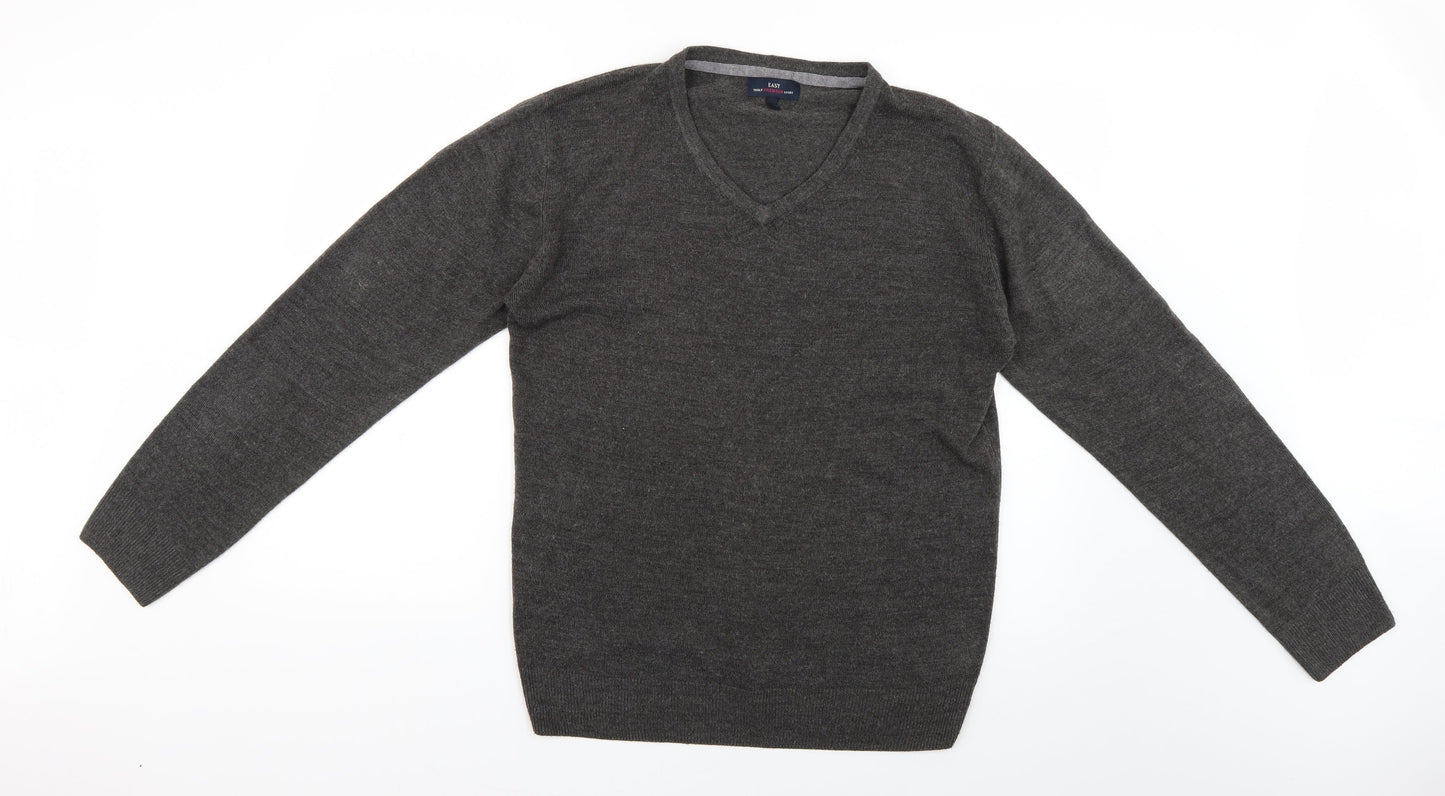 Easy Mens Grey   Pullover Jumper Size M