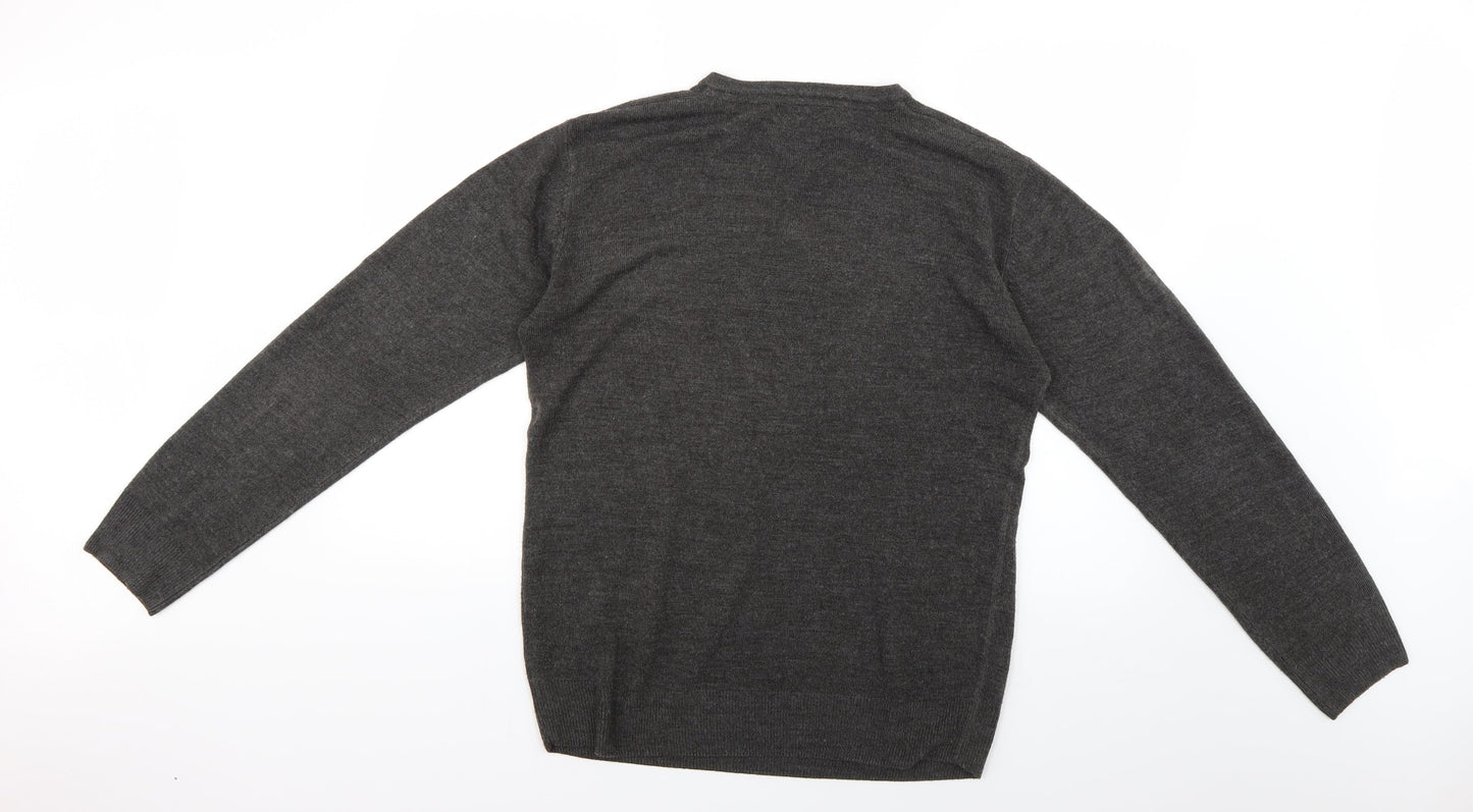 Easy Mens Grey   Pullover Jumper Size M