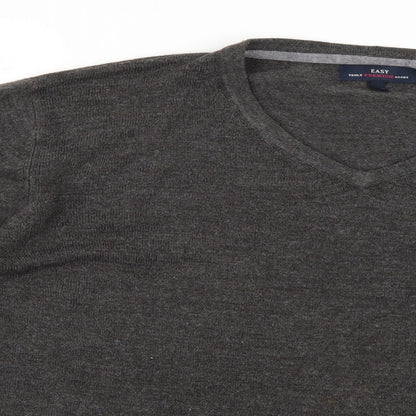 Easy Mens Grey   Pullover Jumper Size M
